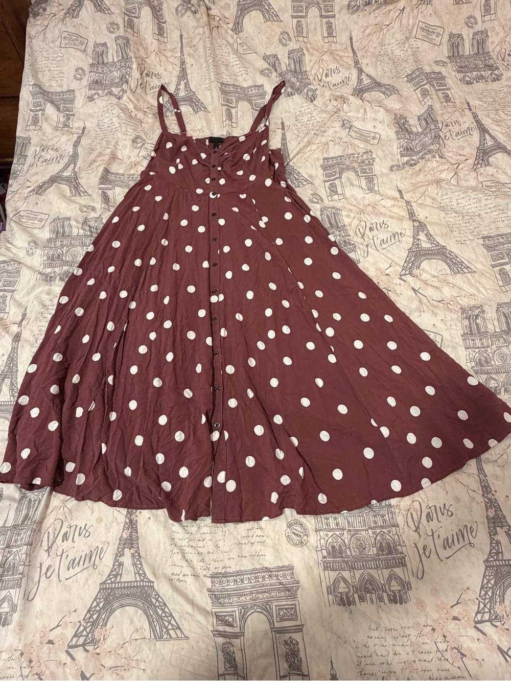 Torrid size 0 brown polkadot midi dress